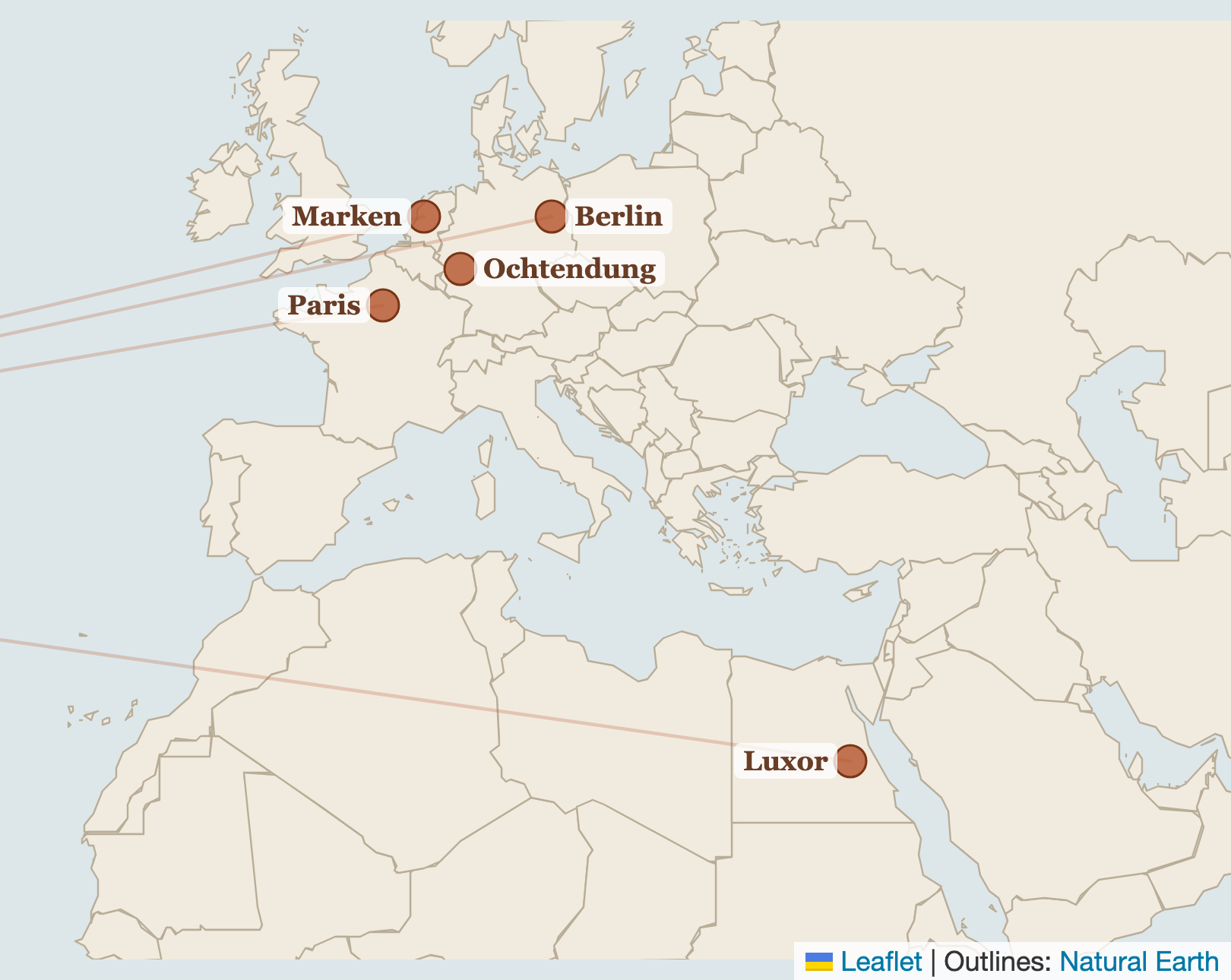 Map of Europe and Egypt